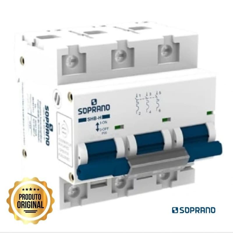 DISJUNTOR TRIPOLAR 100A 10Ka SHB-H SOPRANO Curva C