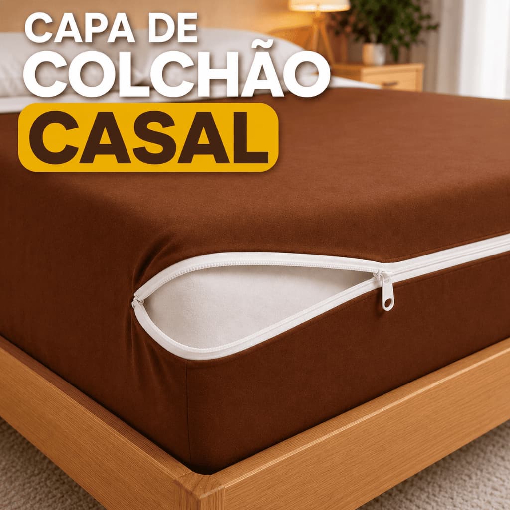 Capa Para Colchão Casal Com Zíper Protetor Contra Poeira Pelos Antialérgico Malha Ajustável
