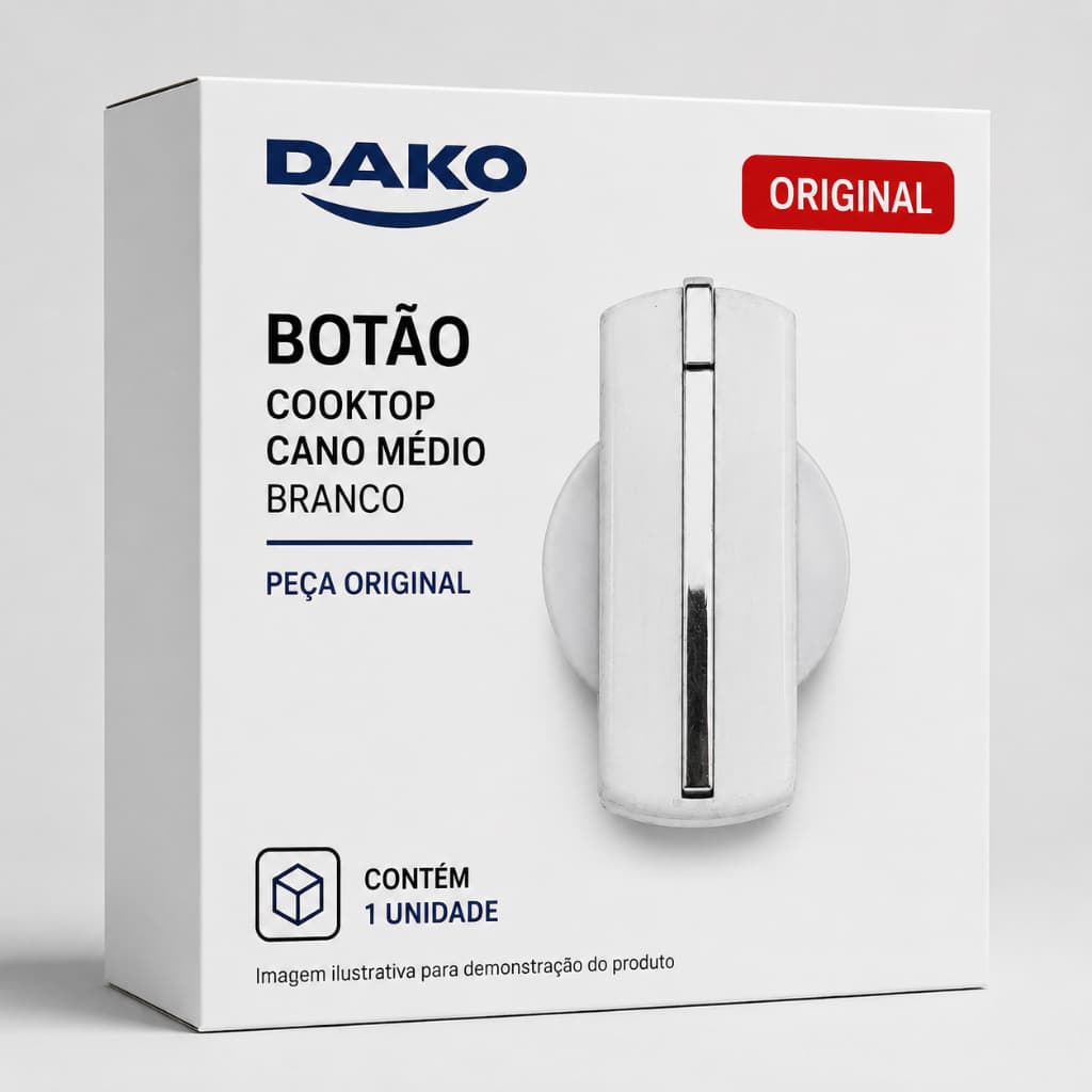 Botão Original Cooktop Cano Médio Branco 1 Unidade