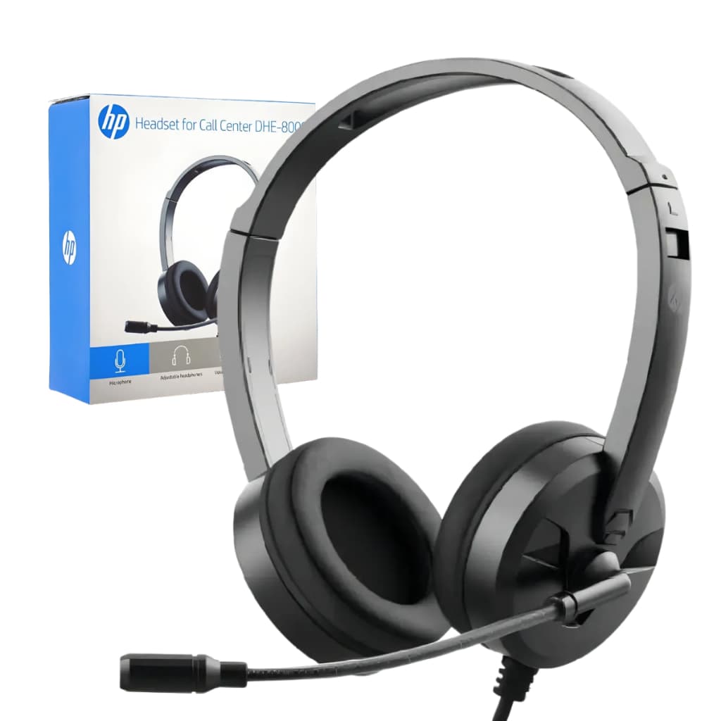 Headset Fone de Ouvido com Microfone DHE 8009 HP Original com Fio Ideal para Trabalho Games Call Center Chamadas