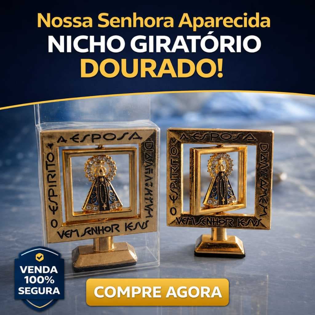 Mini 2 Nicho Nossa Senhora Aparecida Metal Com Brilho Para Carro Mesa  Escritório