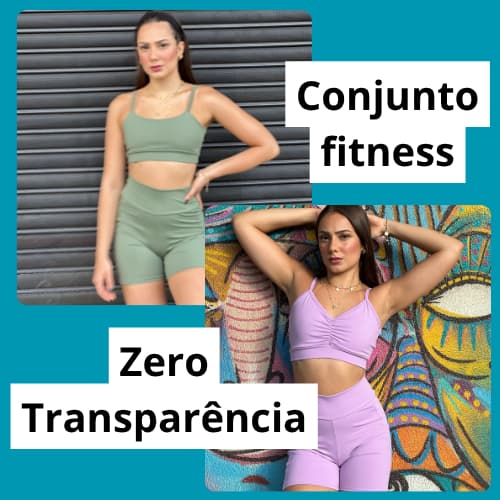 Conjunto Fitness Feminino Corrida Treino Short Com Bolso Top Alta Sustentação Roupa de Academia