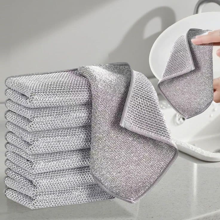 Kit Pano Esponja de Aço Multiuso Lavável Reutilizável Limpeza Cozinha Sem Risco