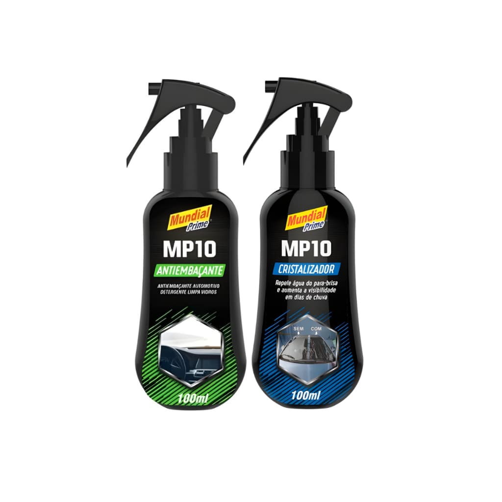 Kit Cristalizador + Anti Embaçante Para Vidros Parabrisas Retrovisores 100ml Cada Kit 2 Mp10
