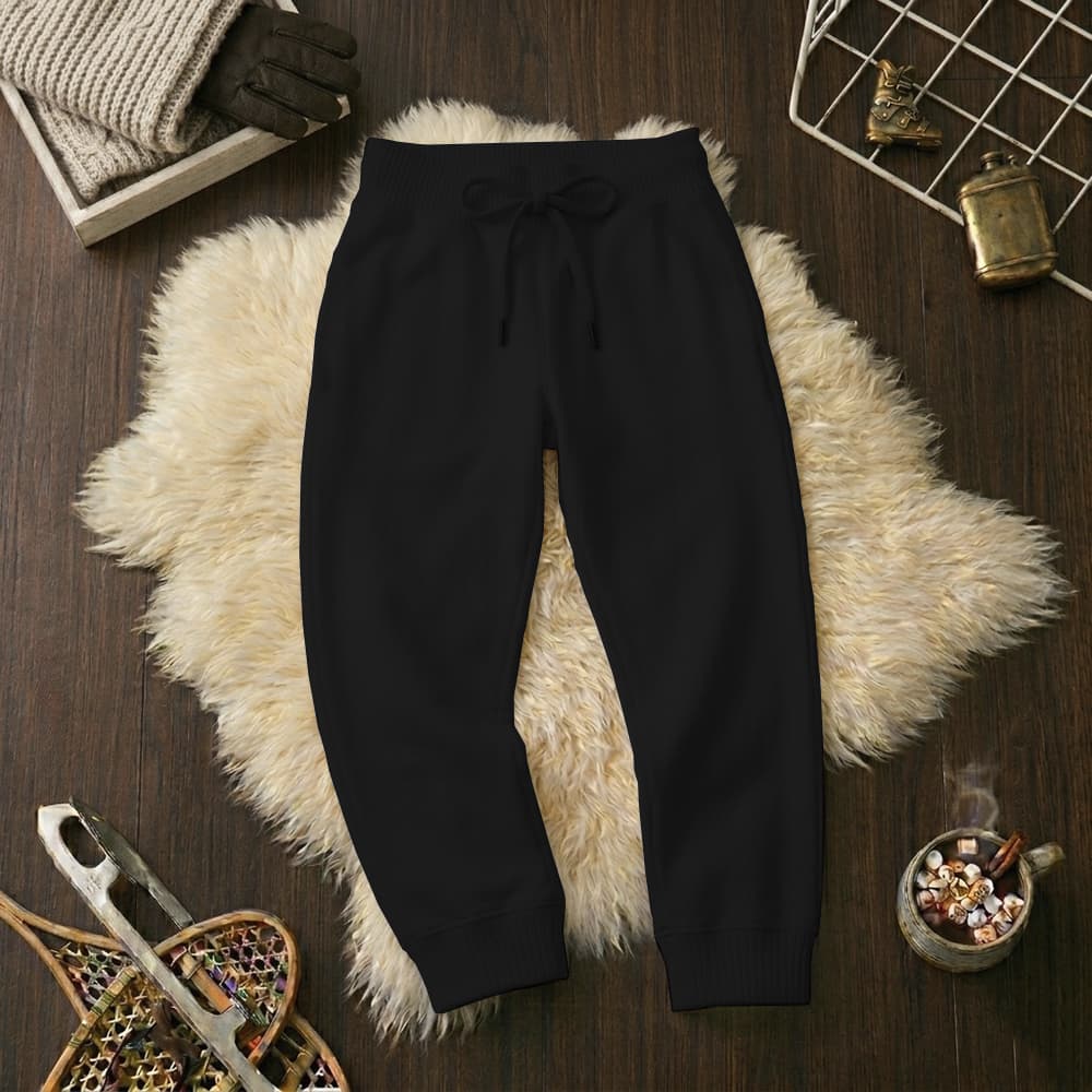 Calças Infantil Jogger Moletom Longa Casual Punho Flanelado Inverno Wide Leg Do Tamanho 6 ao 16