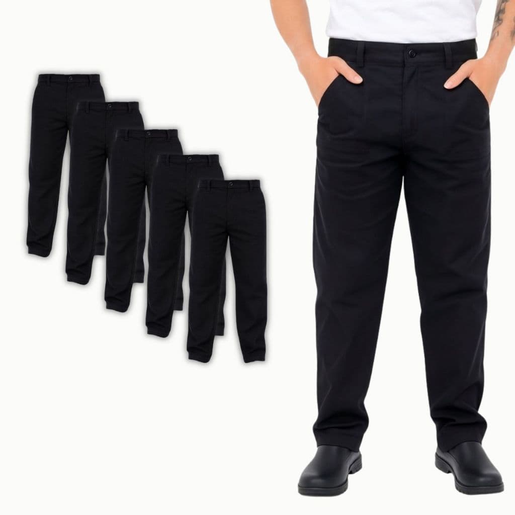 Kit 5 Calça Super Reforçada em Brim Pesado Uniforme Brim Preta