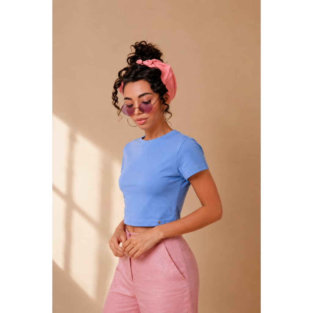 Baby Look Feminina Canelada Premium Manga Curta Slim Fit Casual Moda Feminina Básica Elegante Confortável Tendência