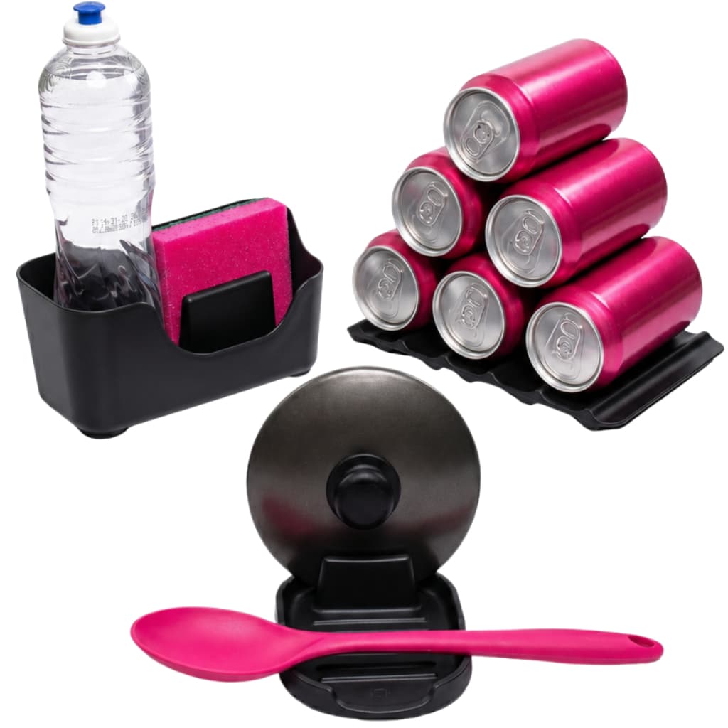 Kit Organizador De Cozinha Pia Bancada Porta Detergente Esponja Tampa Colher Latas Garrafas