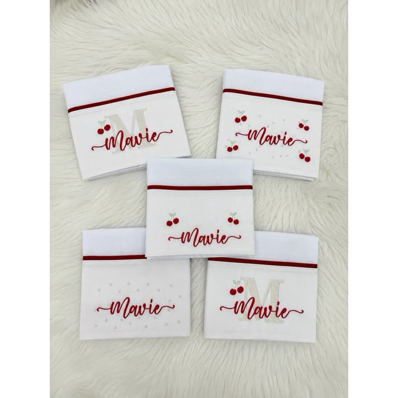 Kit 5 Fraldas Ombro Personalizadas Nome do Bebê Bordado 100% Algodão Enxoval