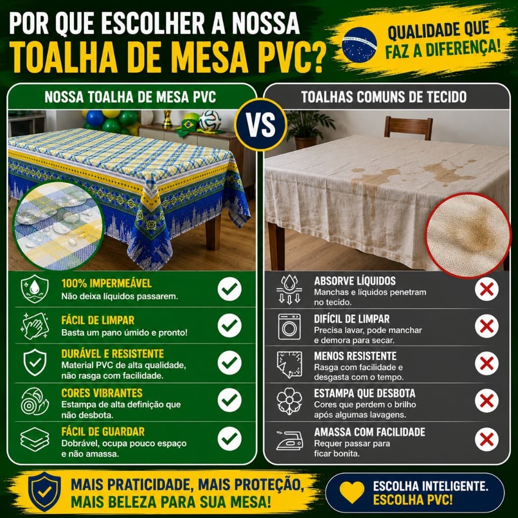 Toalha de Mesa Térmica PVC – Retangular ou Quadrada