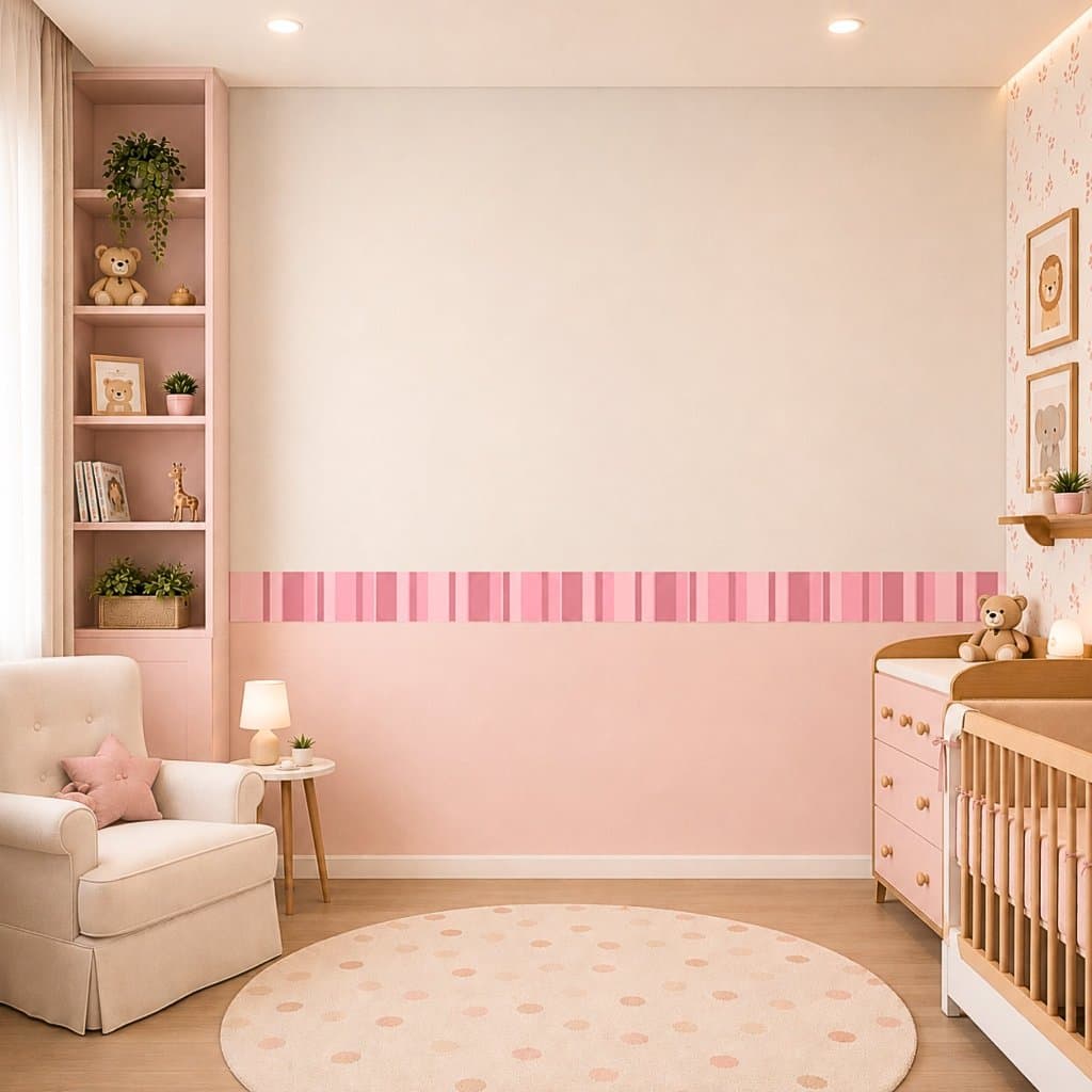 Faixa Adesiva Decorativa Infantil em Vinil | Tema Listras