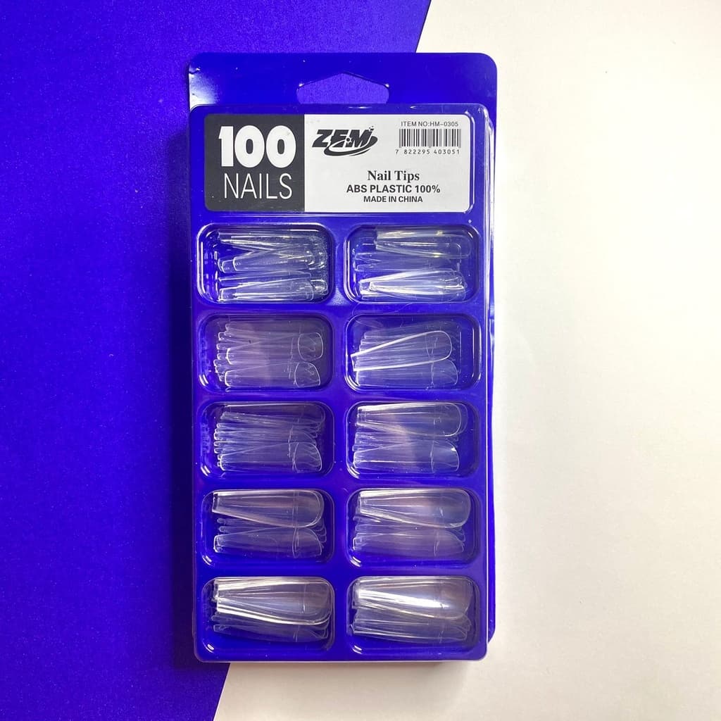 Kit 100/200/300 Unhas postiça Bailarina Natural Branca/transparente