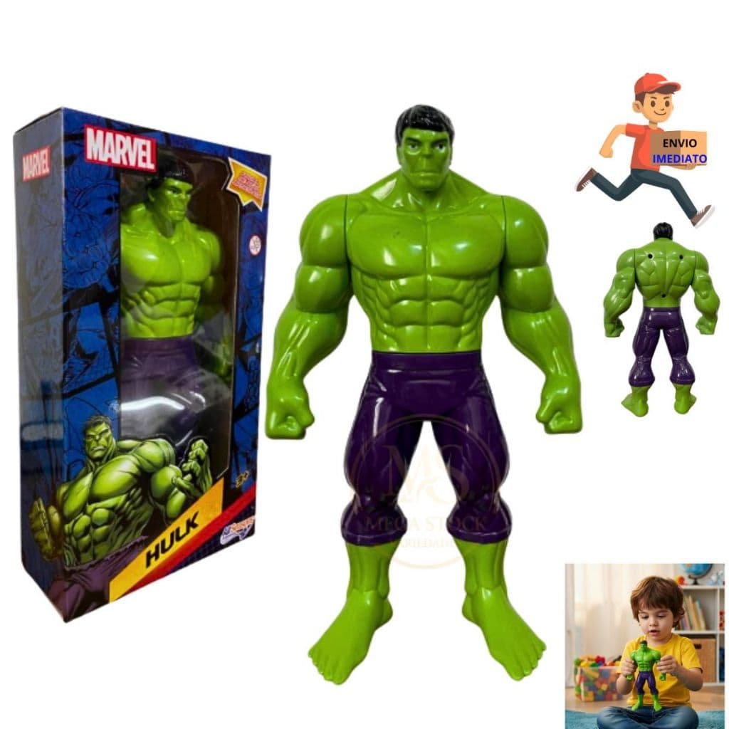 Brinquedo Boneco Hulk Original Semi Articulado Infantil  22 CM Criança Menino Super Heróis Presente