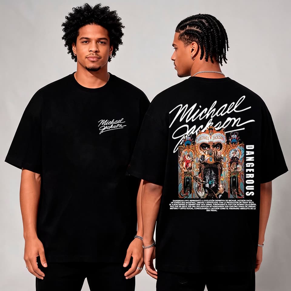 Camiseta Basica e OVERSIZED Dangerous Michael Jackson King Of Pop Bad Album Tribute Tour Unissex