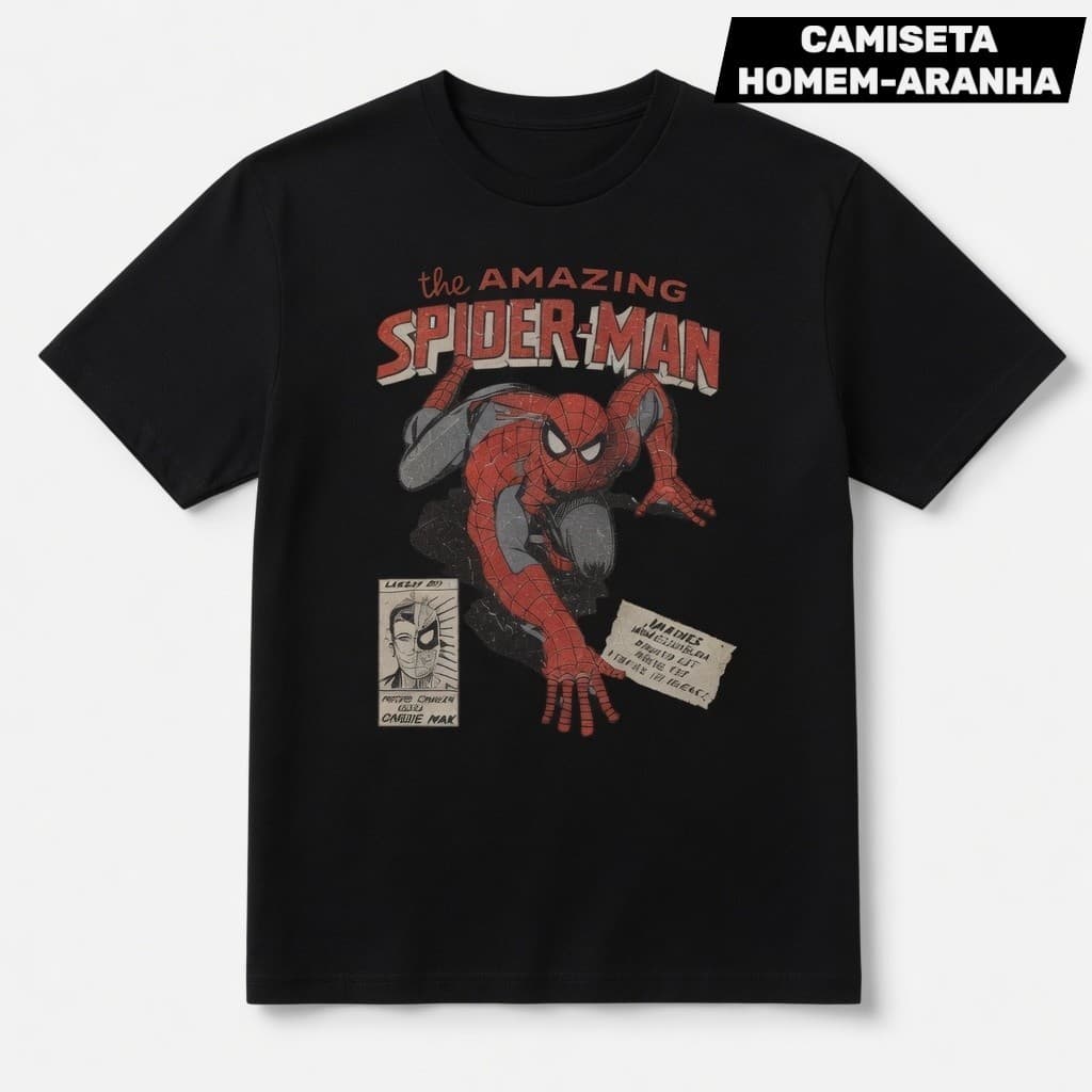 Camiseta Homem-Aranha Spider-Man Amazing | Estampa Geek | 100% Algodão | Promoção | Envio Rápido