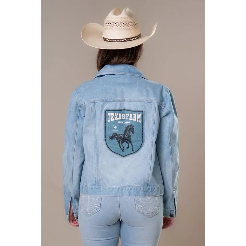 JAQUETA FEMININA JEANS TEXAS FARM -WESTERN STICH
