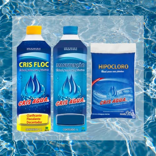 KIT CLARIFICANTE 1L + HIPOCLORO 1KG + MANUTENÇÃO 1L (CRIS ÁGUA)