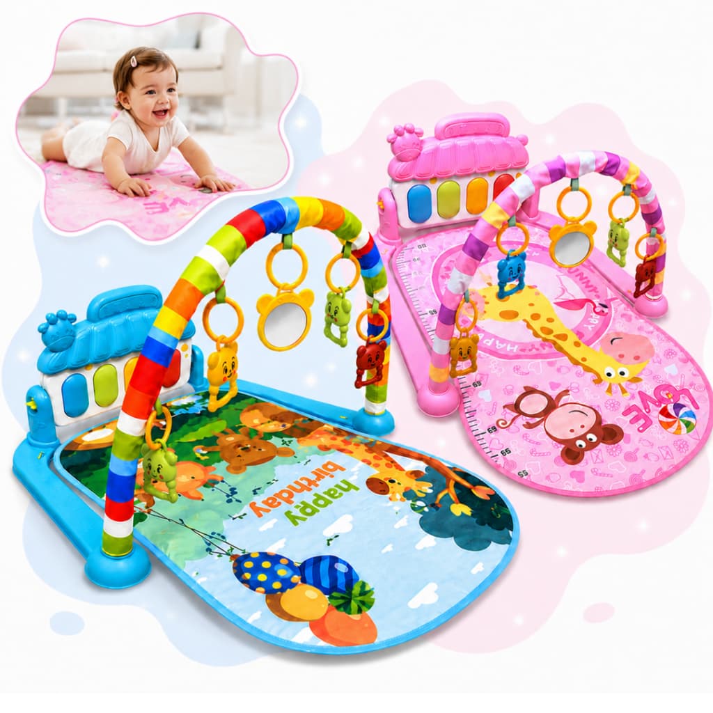 Tapete De Atividades Bebê Brinquedo Musical Infantil Piano Interativo Ginásio Educativo Som e Luzes