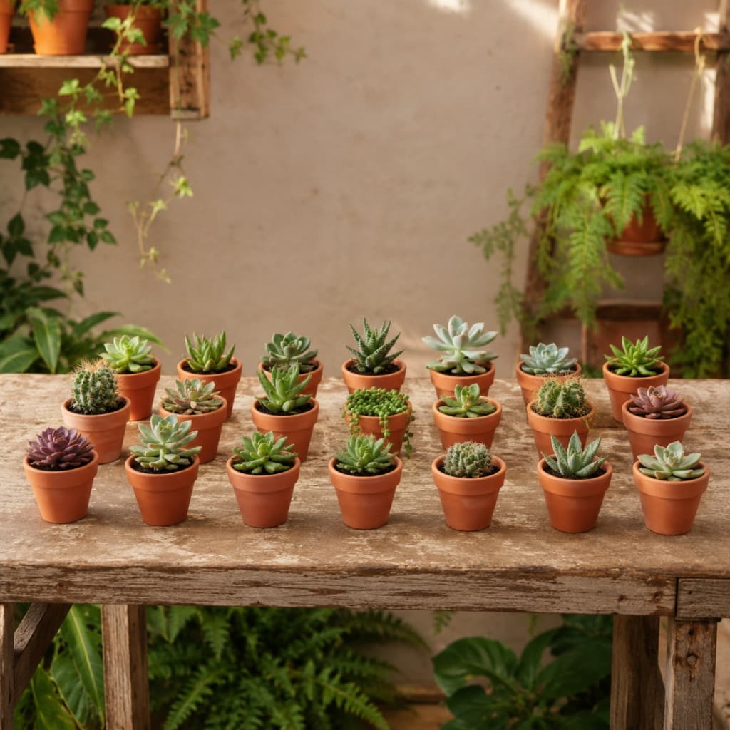 Kit 30 Mini Vasinho de Barro 5X4cm Cerâmica Cachepô Suculenta P/ Jardinagem Artesanal