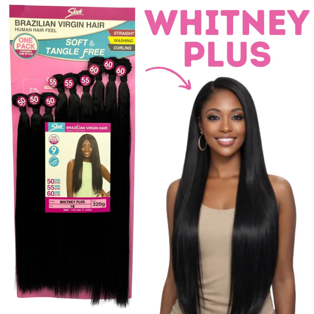 Cabelo Na Tela Human Hair Bio Fibra Liso Whitney Plus Rebecca Sleek 60cm 320gr
