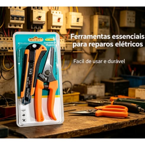 Conjunto de Tesoura de Poda + Estilete SK5, Ferramenta de Jardim Multifuncional 2 em 1, Durável e Anti-deslizante para C