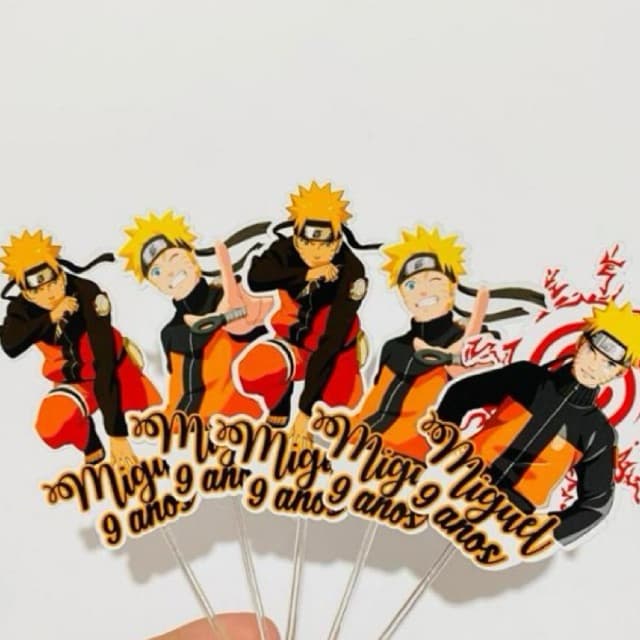 Topper para Cupcakes Naruto Personalizado com nome e idade Naruto Festa Naruto Tags Cupcakes Naruto
