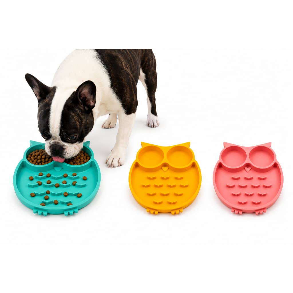 COMEDOURO LENTO INTERATIVO CORUJINHA PARA CÃES E GATOS PET