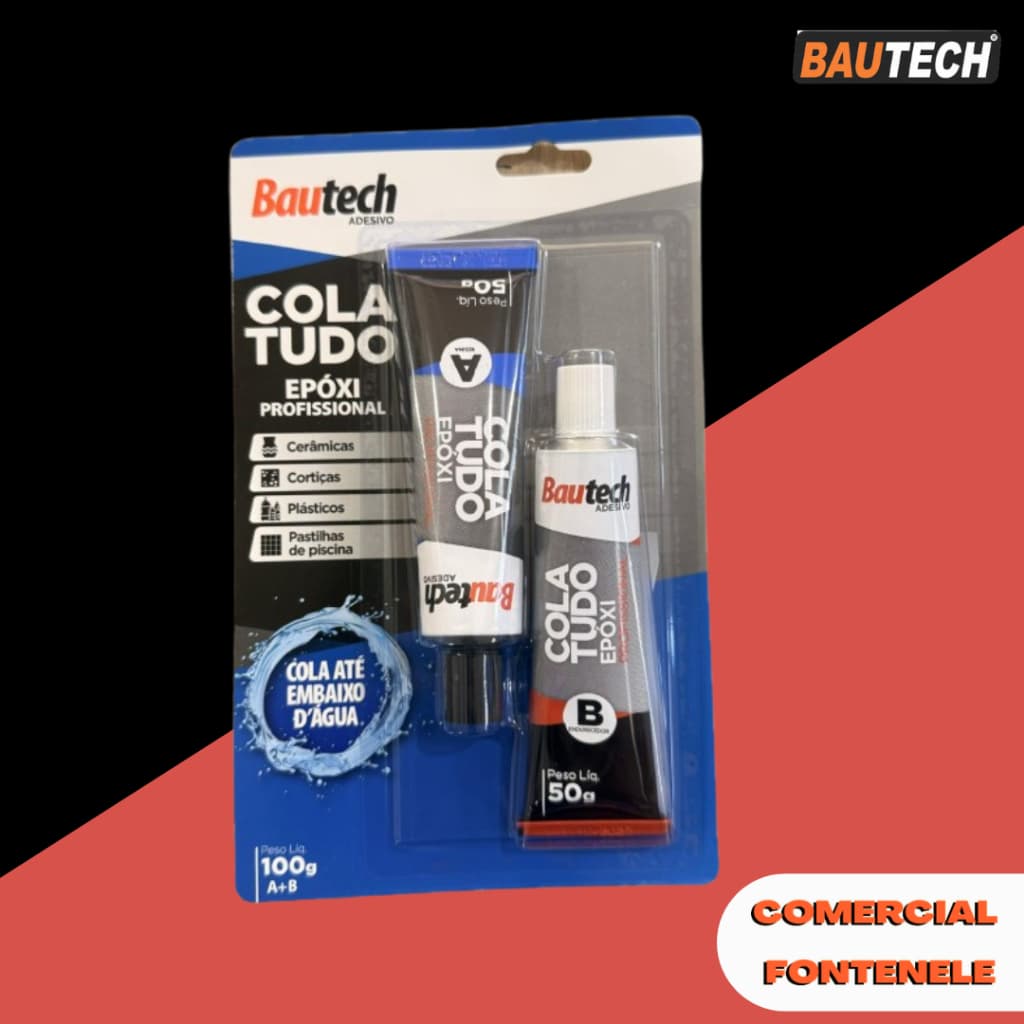 Cola Tudo Epoxi Profissional Bautech 100G