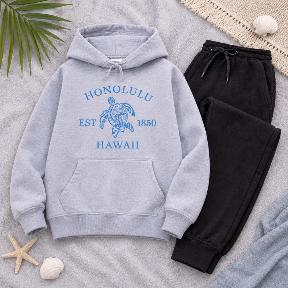 Moletom Infantil Canguru Havaí Ocean Premium Inverno Algodão Grosso Casual Confortável Moda