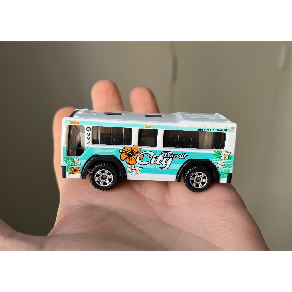 ônibus de cidade Metro City Transit m992 bus city branco carrinho Matchbox 1/64