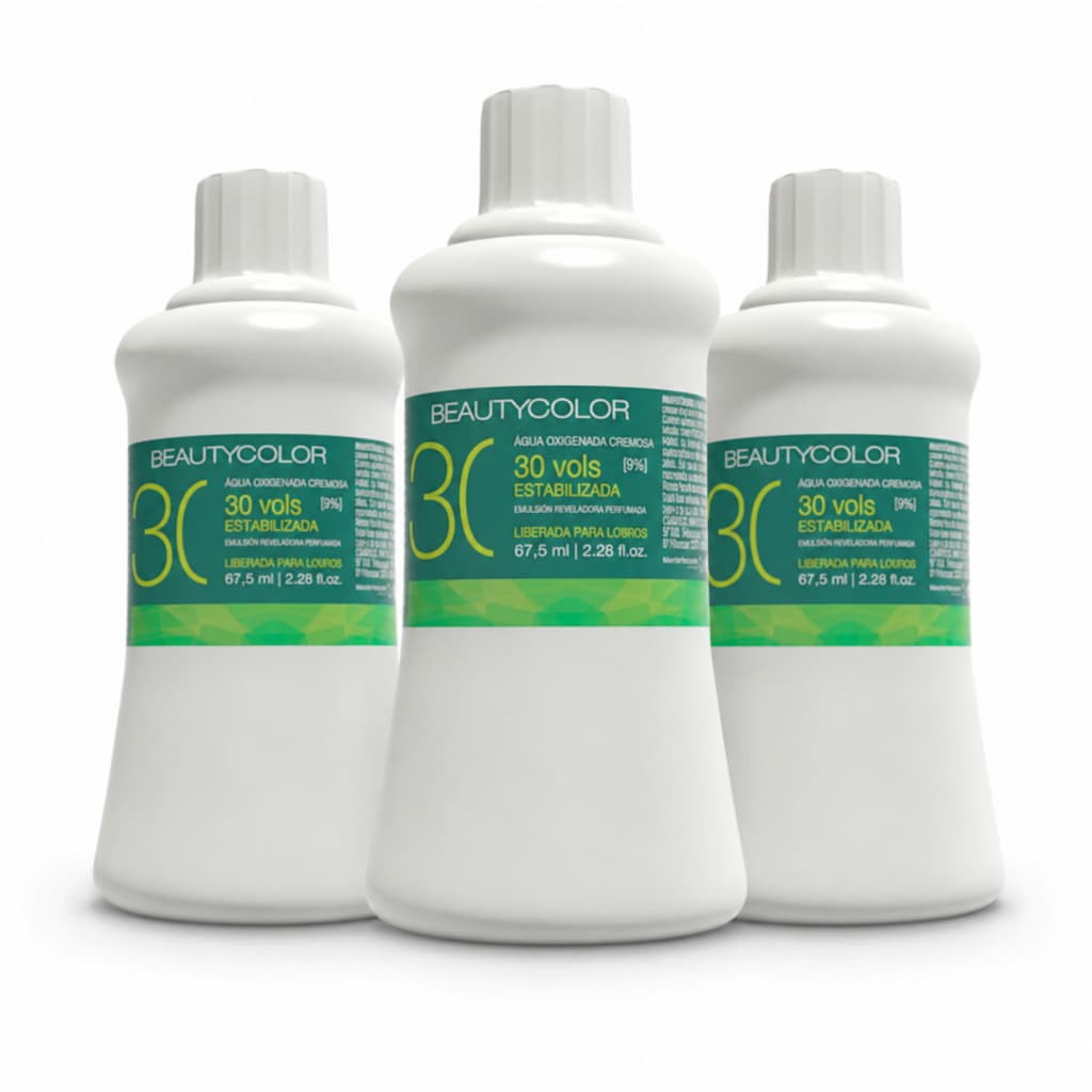 Água Oxigenada Beauty Color 30 Volumes 67,5ml KIT C/03 UN