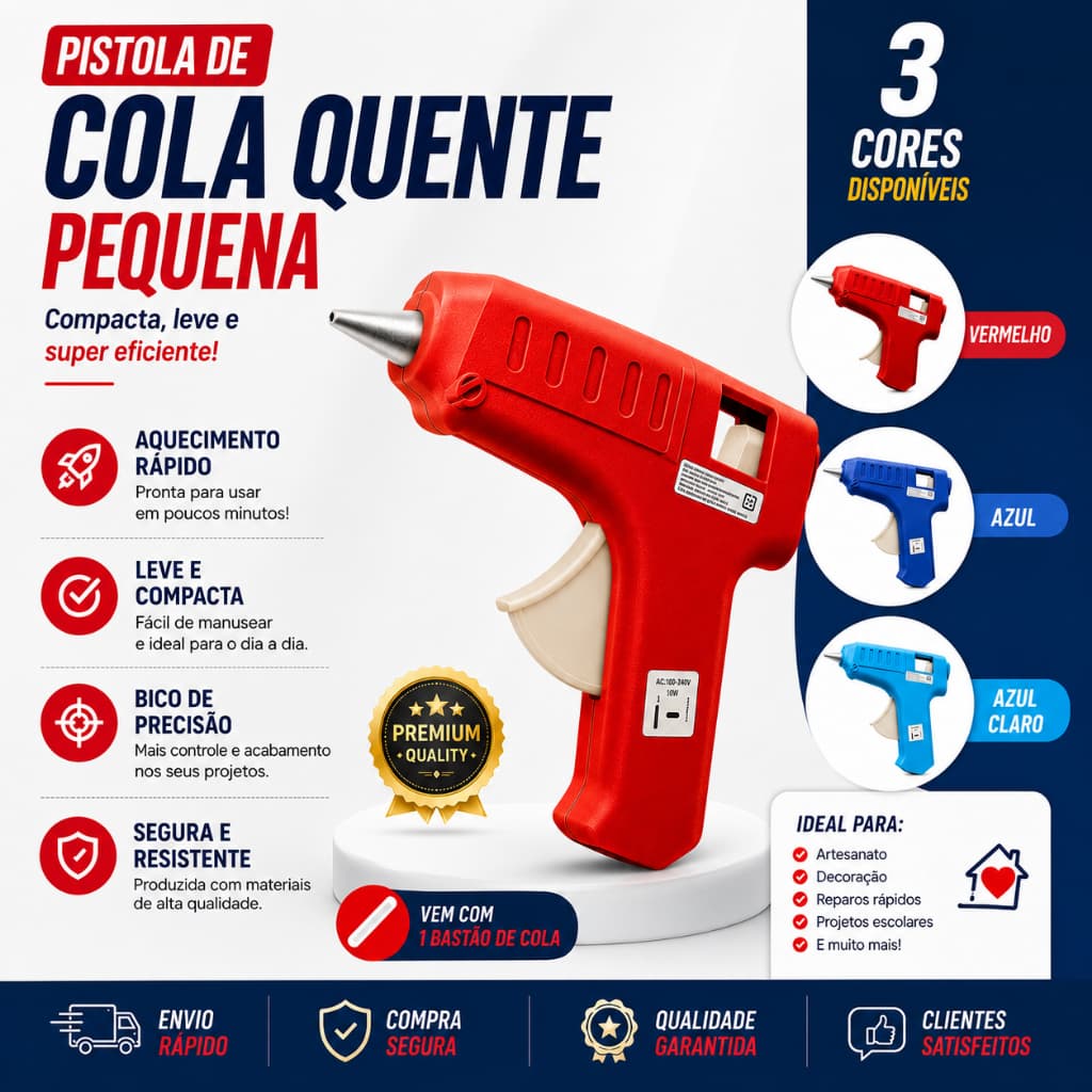 Pistola de cola quente colorida  Startools  8w de potência