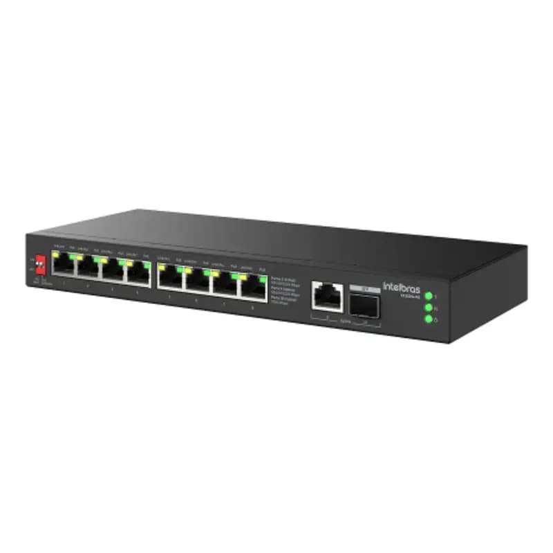 Switch 10 Portas 8P POE+ 2 Uplink S1110G-PA  Intelbras Para Câmeras IP PoE 250m Gigabit