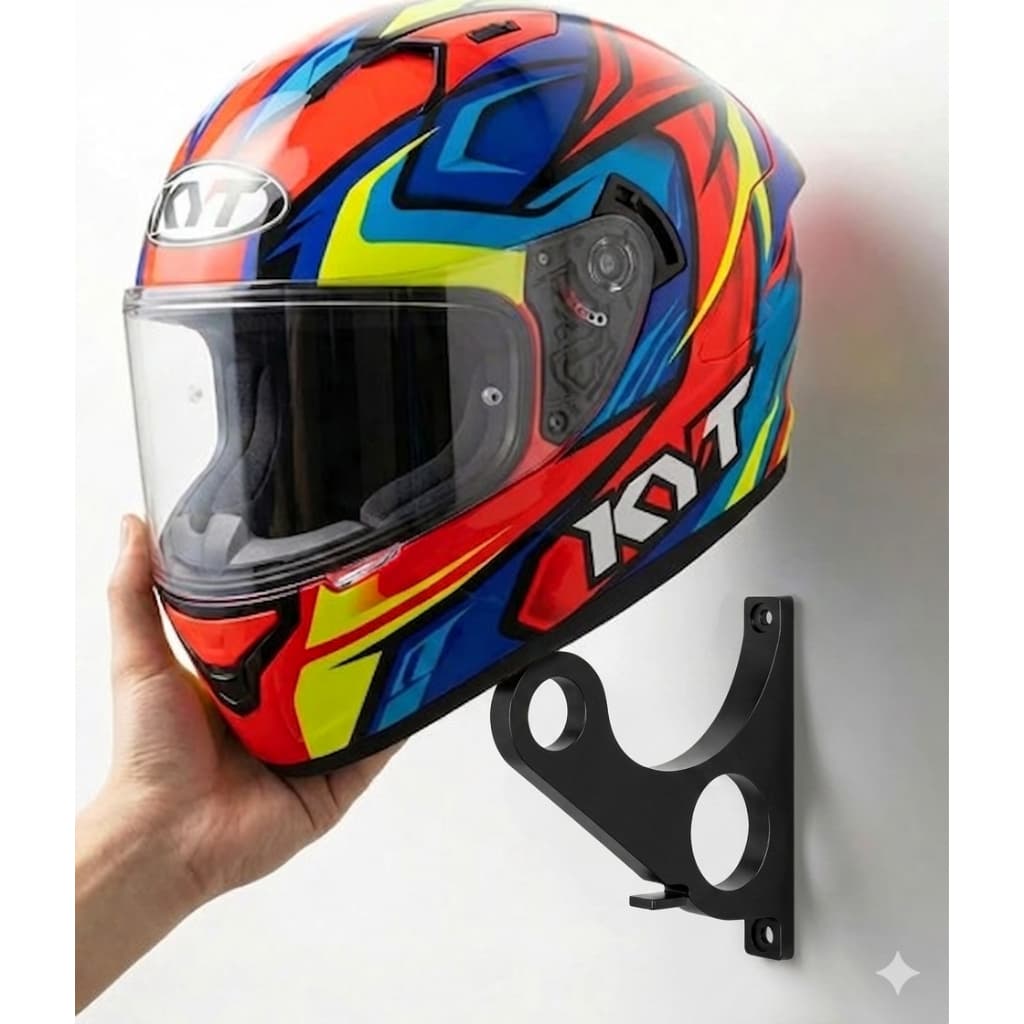 Kit 1|2|3|4 Suporte de Capacete para Parede | Suporte de Capacete para Garagem | Organizador Preto