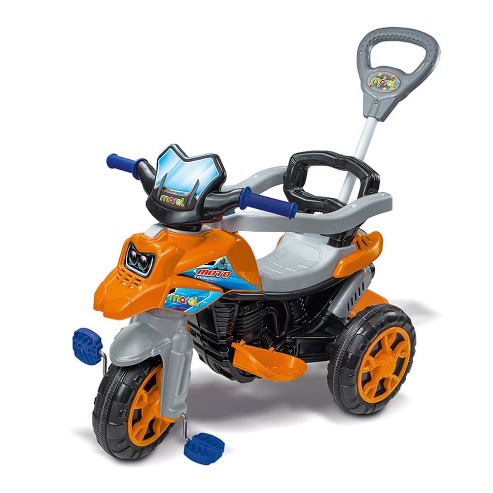 Triciclo Infantil Maral Moto Trail Laranja Passeio e Pedal