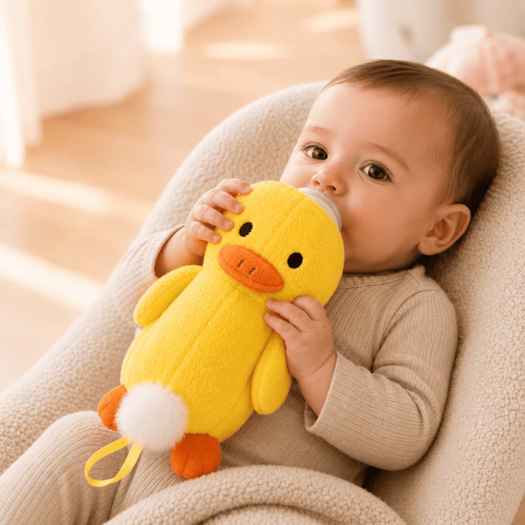 Protetor de mamadeira infantil Capa de Pelúcia Bichinhos Divertidos Fofa