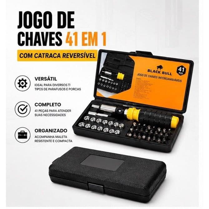 Jogo de chaves Intercambiaveis 41 peças kit chaves
