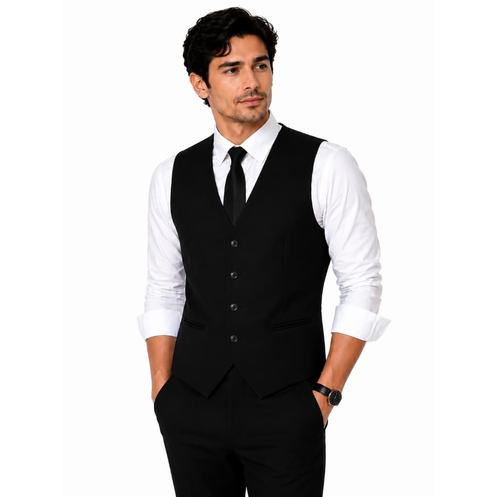 Colete Social Masculino Slim Premium Preto: Desconto Irresistível - Garanta Já!