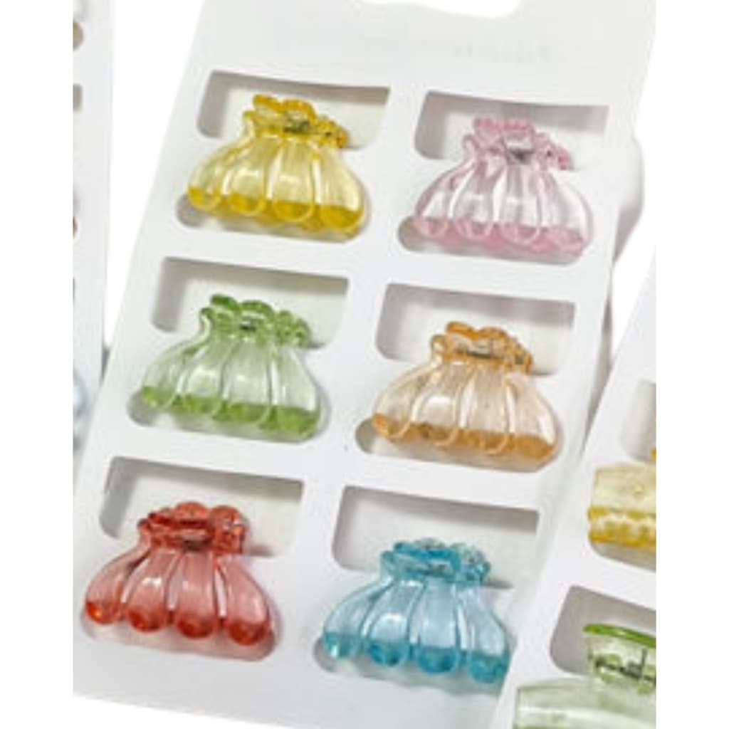 Kit 6 Ou 12 Unidades Mini Piranha Presilha Colorida De Cabelo Feminino - Cabelos Adulto E Infantil