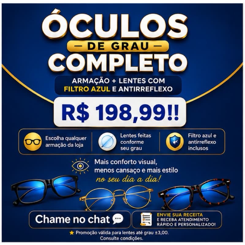 Óculos completo conforme receita