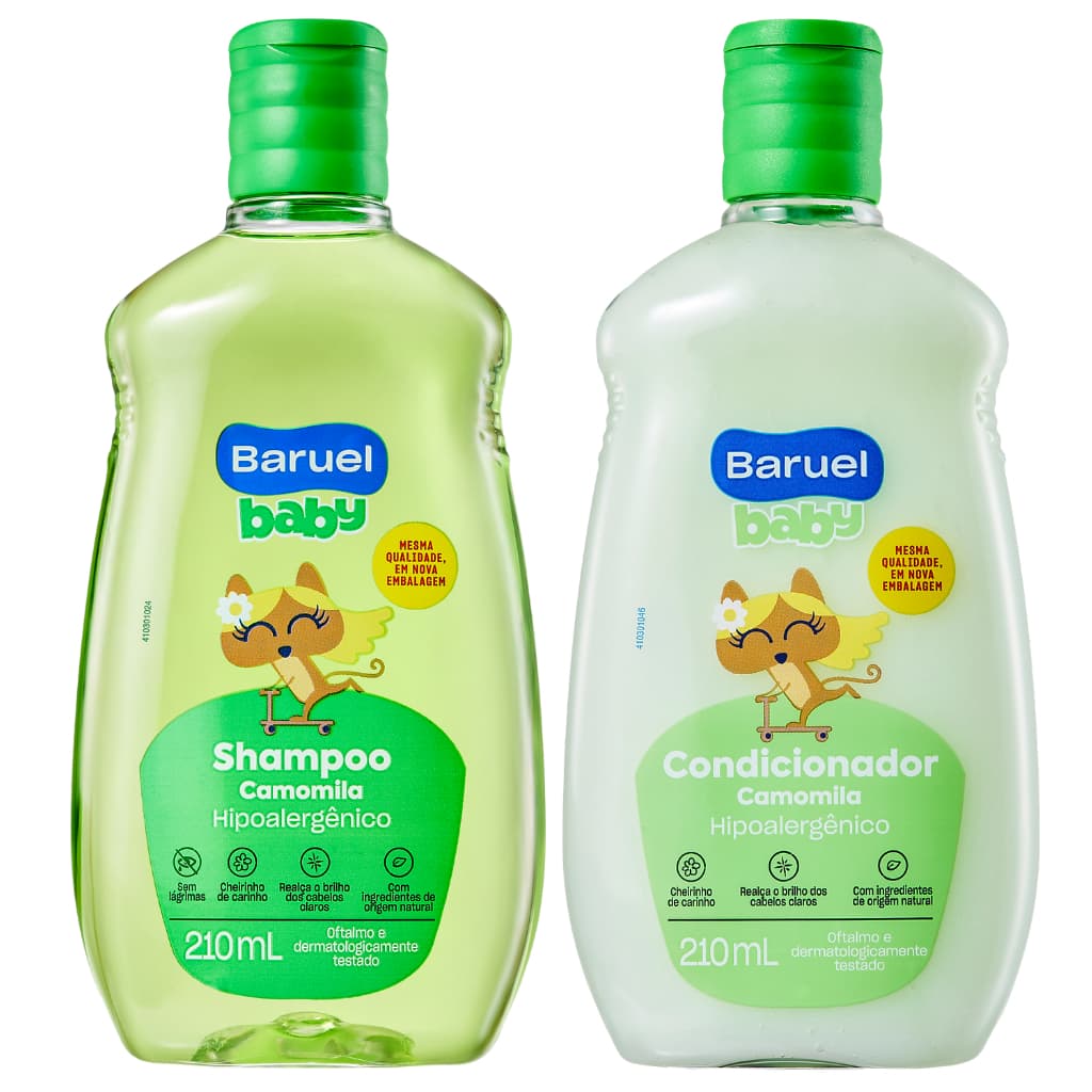 Baruel Baby Camomila Shampoo - Condicionador -  Sabonete em Barra