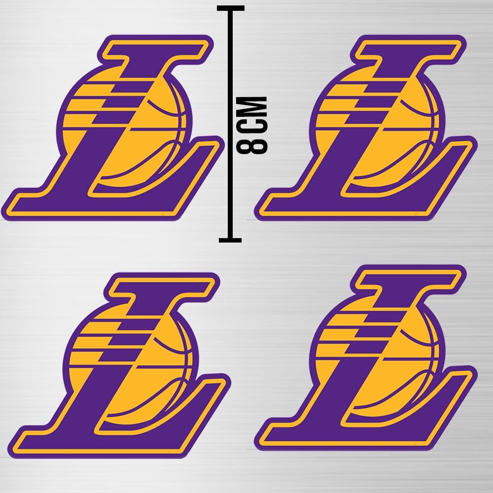 Kit 4 Adesivo Vinil Los Angeles Lakers | Resistente, Decorativo e Personalizado para Carro, Notebook e Decoração