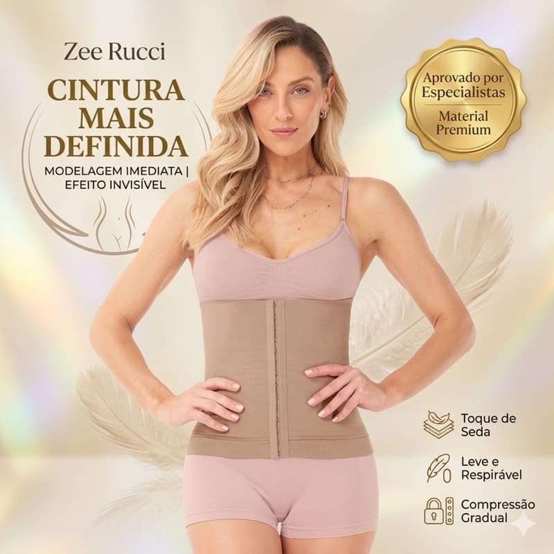 Cinta Modeladora Feminina Sem Costura Zee Rucci Redutora Abdômen P ao GG