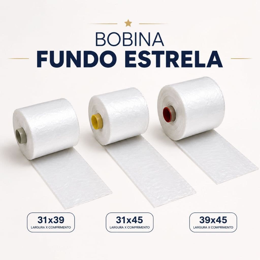Bobina Fundo Estrela Hortifruti Freezer Bobina Plástico Vários Tamanhos