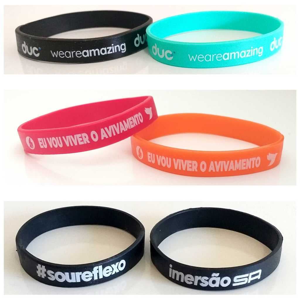 100 Pulseiras Emborrachadas Personalizadas similares às de Silicone