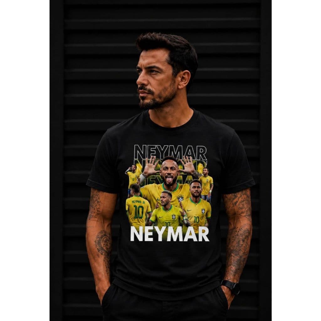 Camiseta Neymar Menino Ney Camisa Básica Unissex Algodão Premium