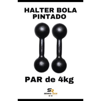 Par Halter Bola 04 KG Pintado Fitness Treino Academia Casa GYM
