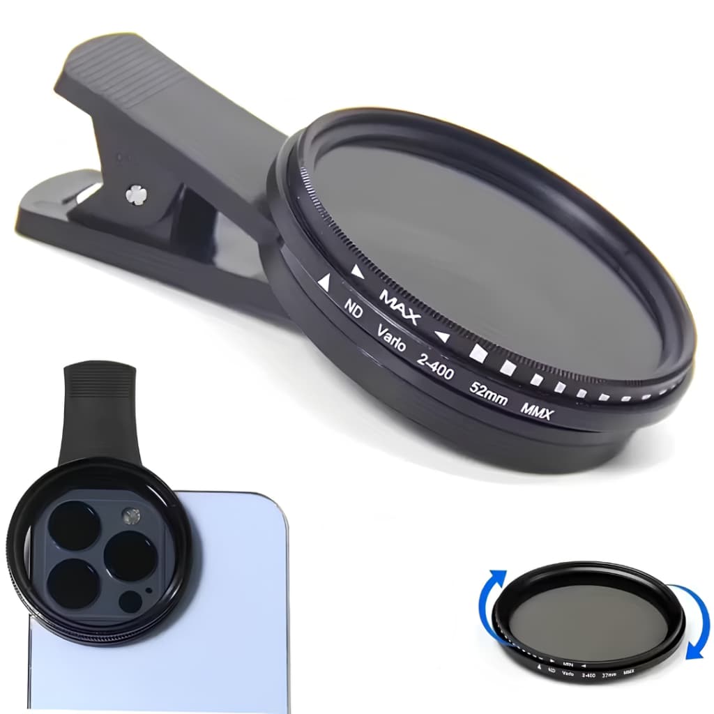 Filtro CPL Polarizador 52mm para Celular com Clip e Case de Proteção HD para Todos os Celulares