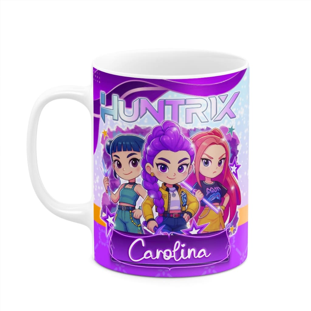 Caneca Guerreiras do Kpop Personalizada com Nome 325ml | Caneca Infantil Kpop | Polímero e Porcelana | Presente Personal