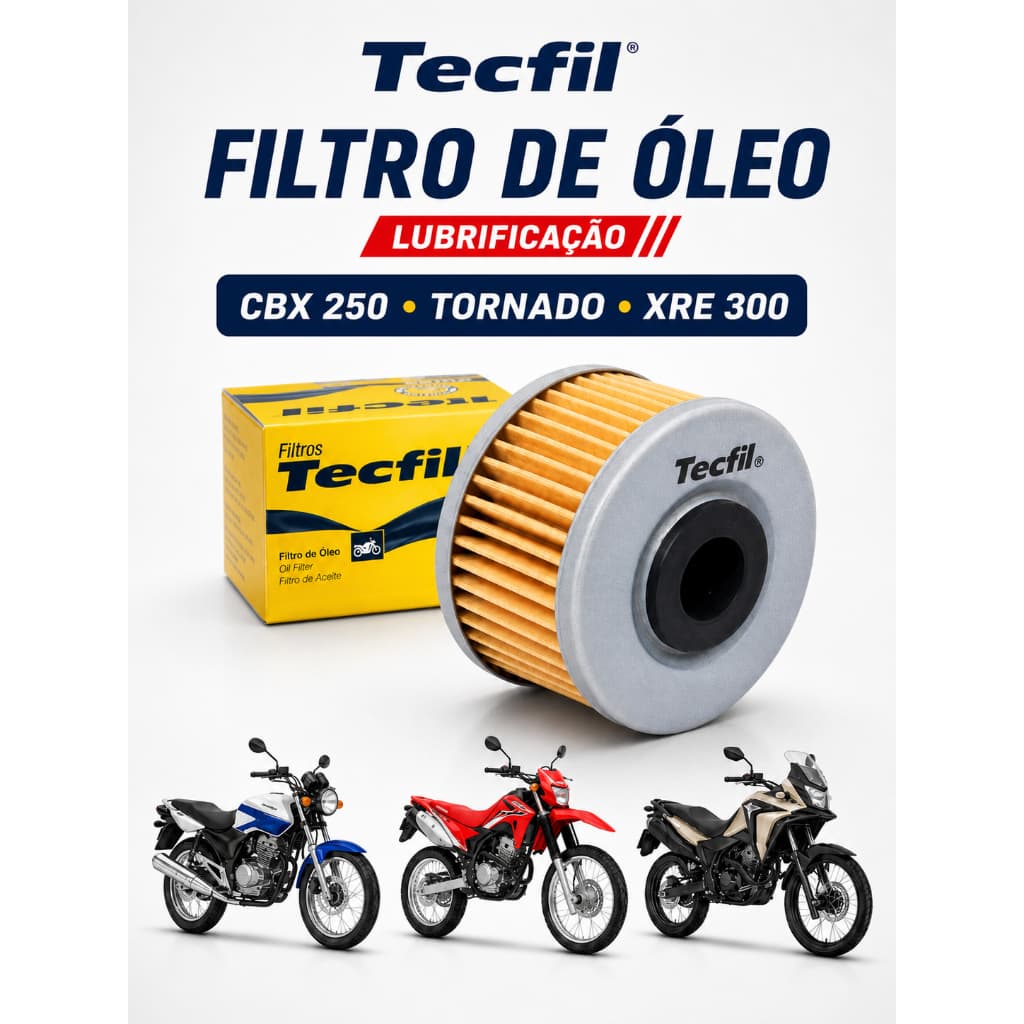 Filtro Óleo Tecfil PL153 Honda CB300 XRE300 Twister
